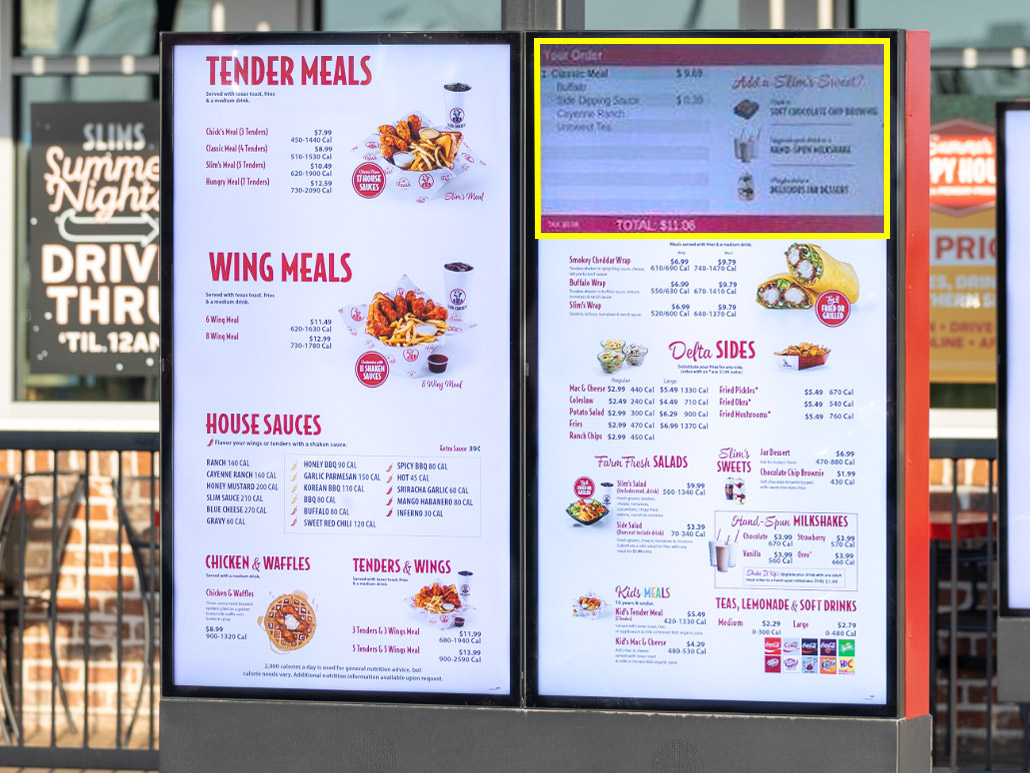 Slim Chickens Order Confirmation Screen